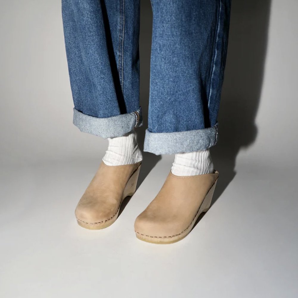 No.6 New School Clog on Wedge in Beige